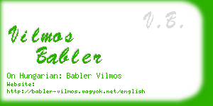 vilmos babler business card